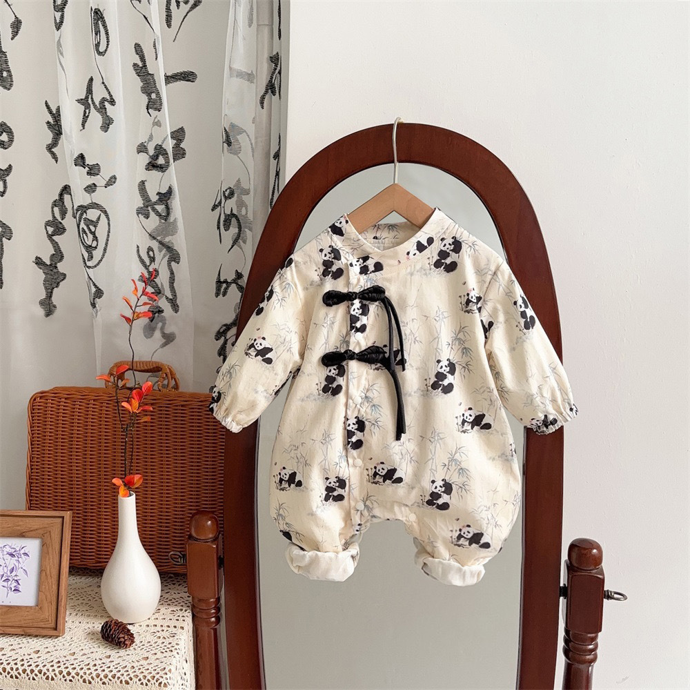 Baby Panda Retro Romper