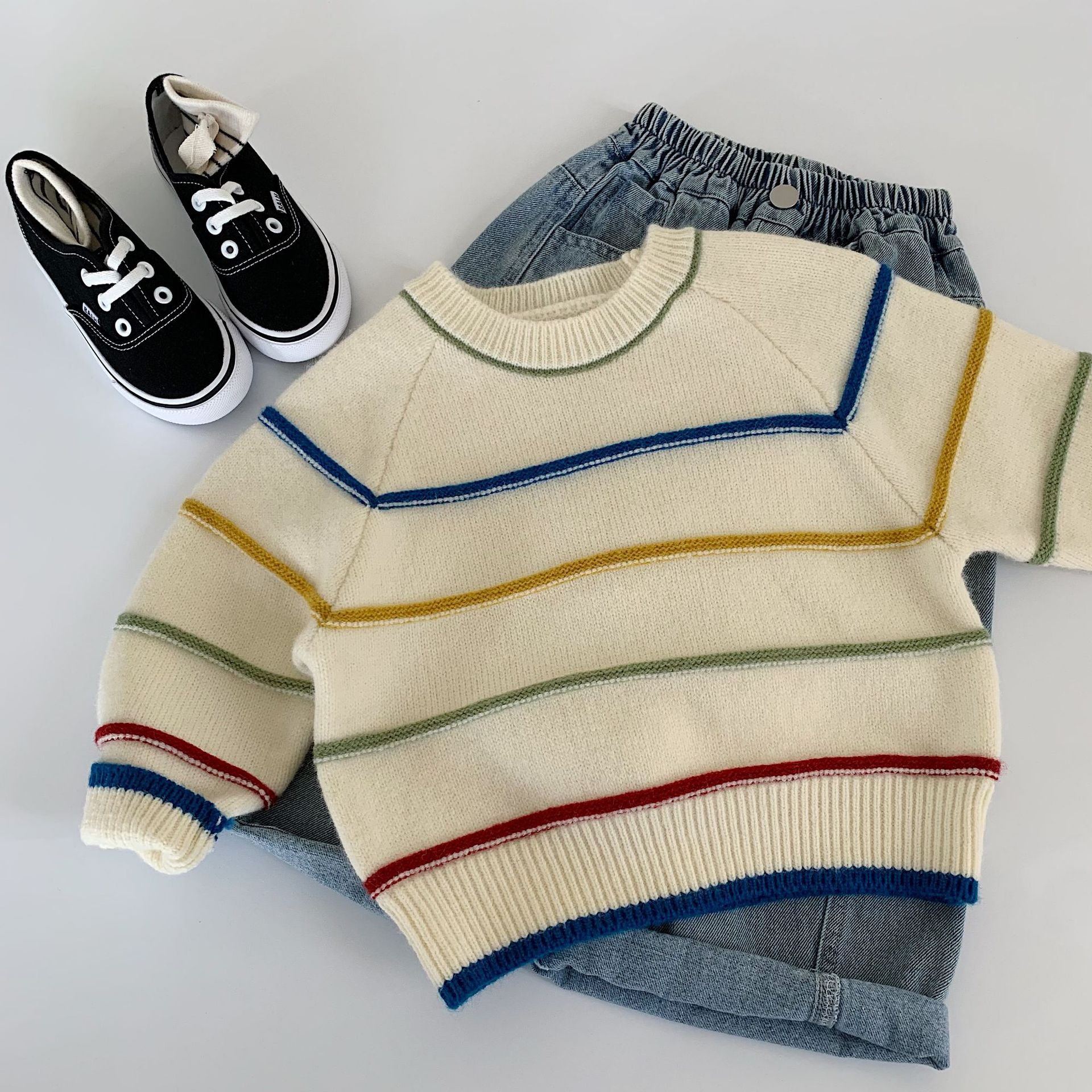 Kid Color Stripes Sweater