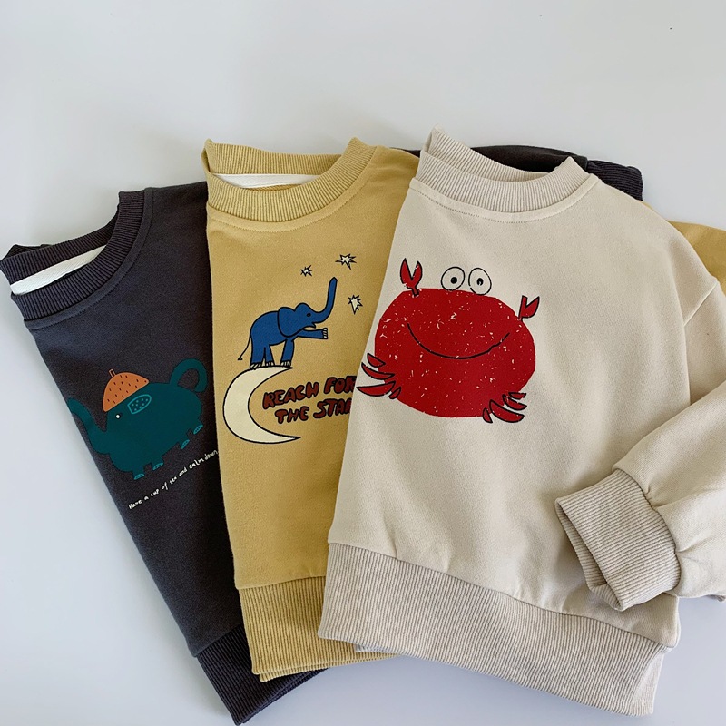 Kid Baby Boy Crab Elephant Sweatshirt