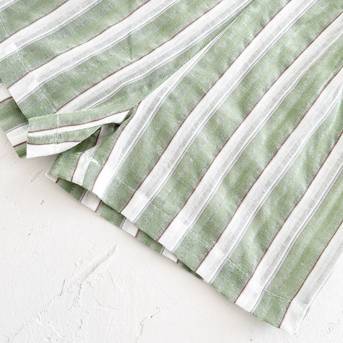 Baby 2-Piece Green Striped Polo Set