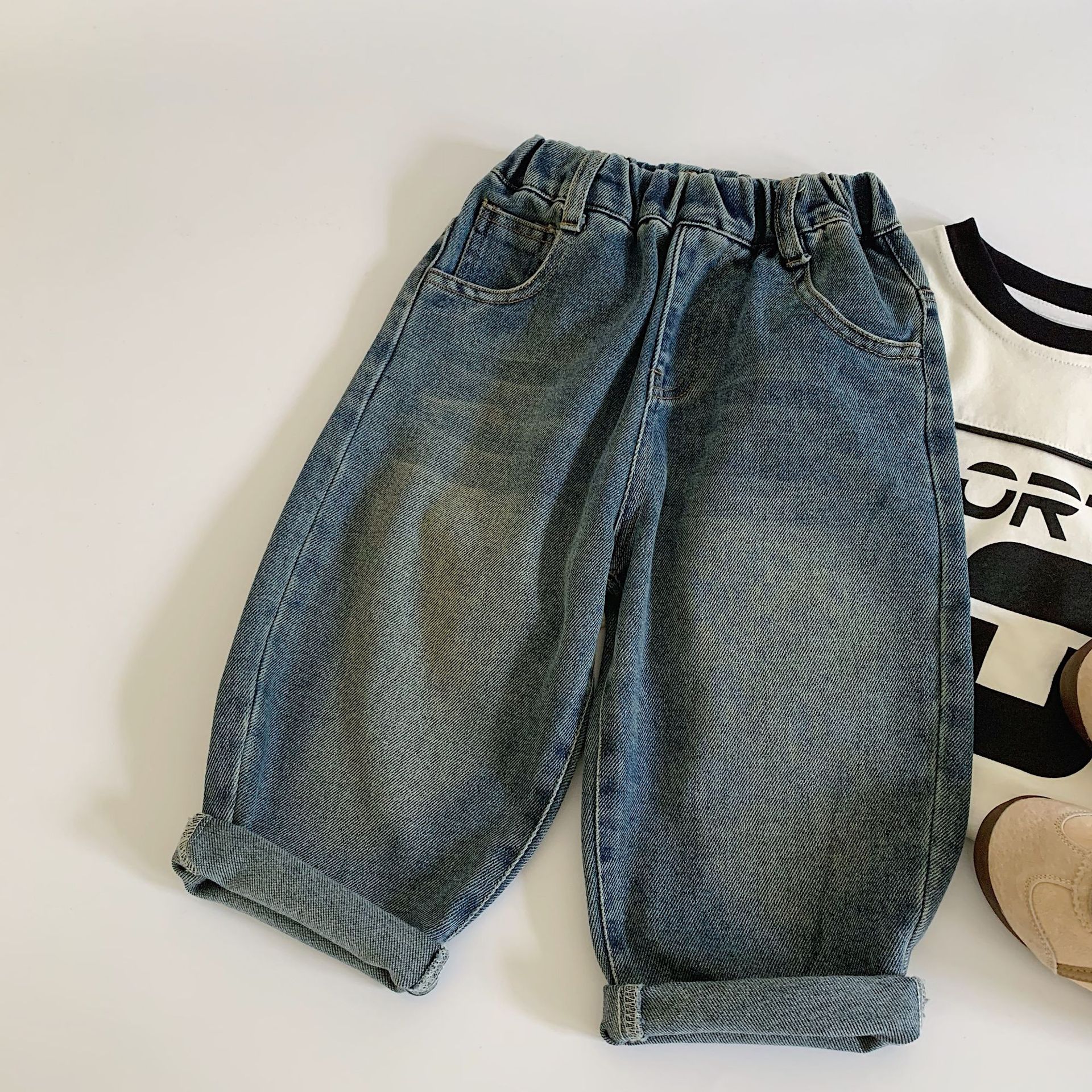 WHAT Kids Contrast Pocket Casual Jeans