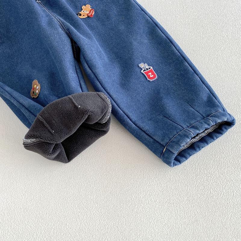 Baby & Kids Thick Vintage Denim Cartoon Pants