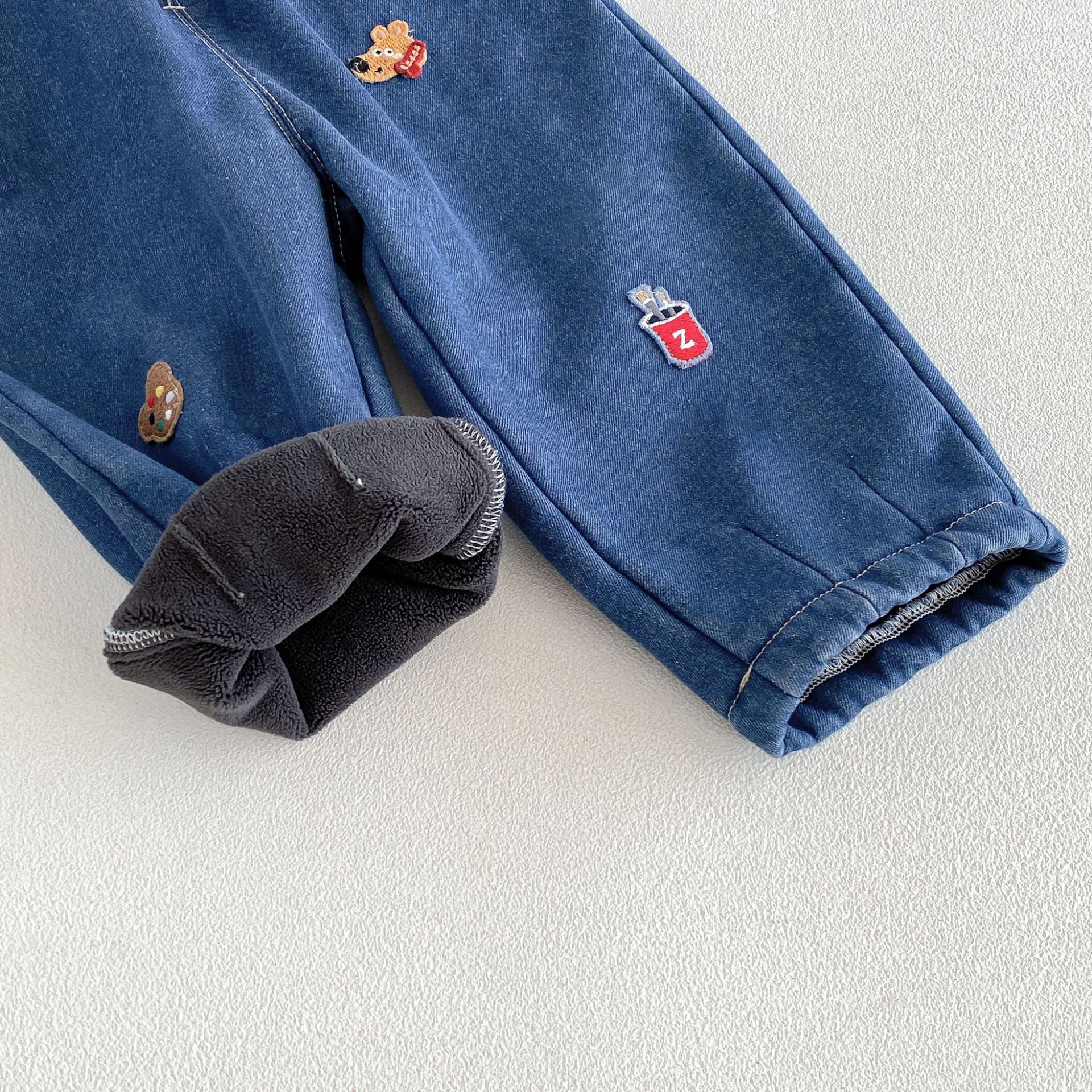 Baby & Kids Thick Vintage Denim Cartoon Pants