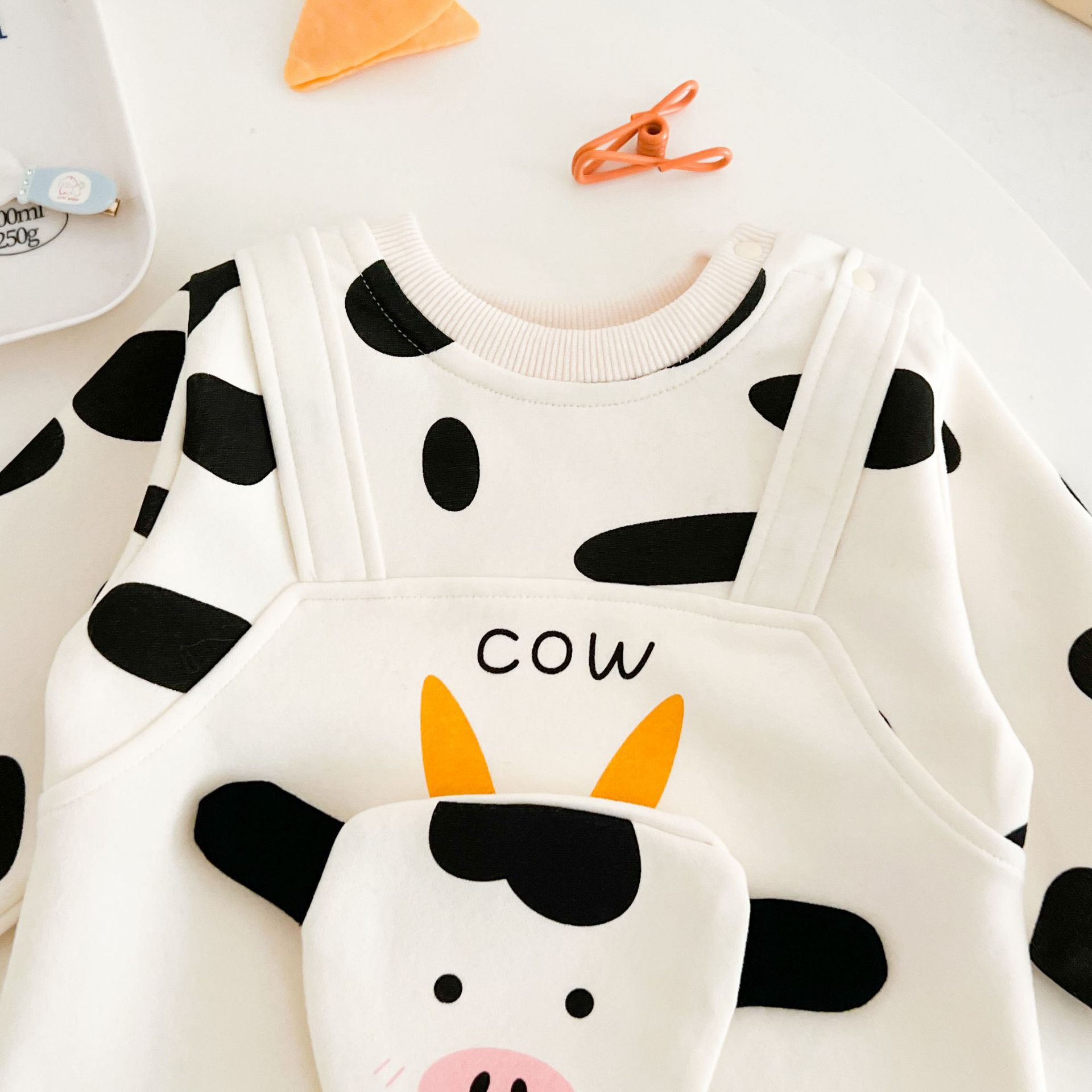 Baby Fake Two Pieces Milk Cow Romper
