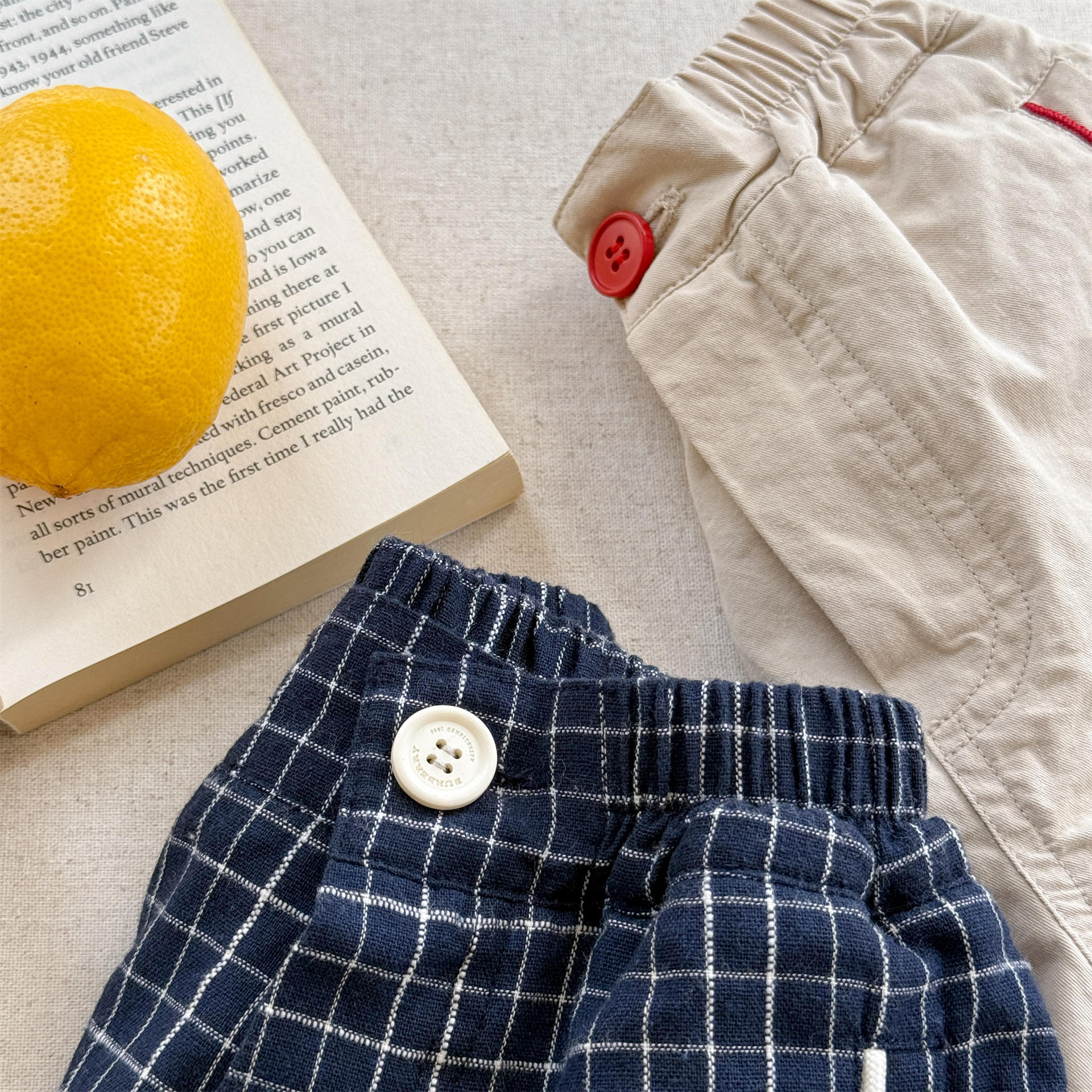 Toddler Casual Contrast Check Shorts