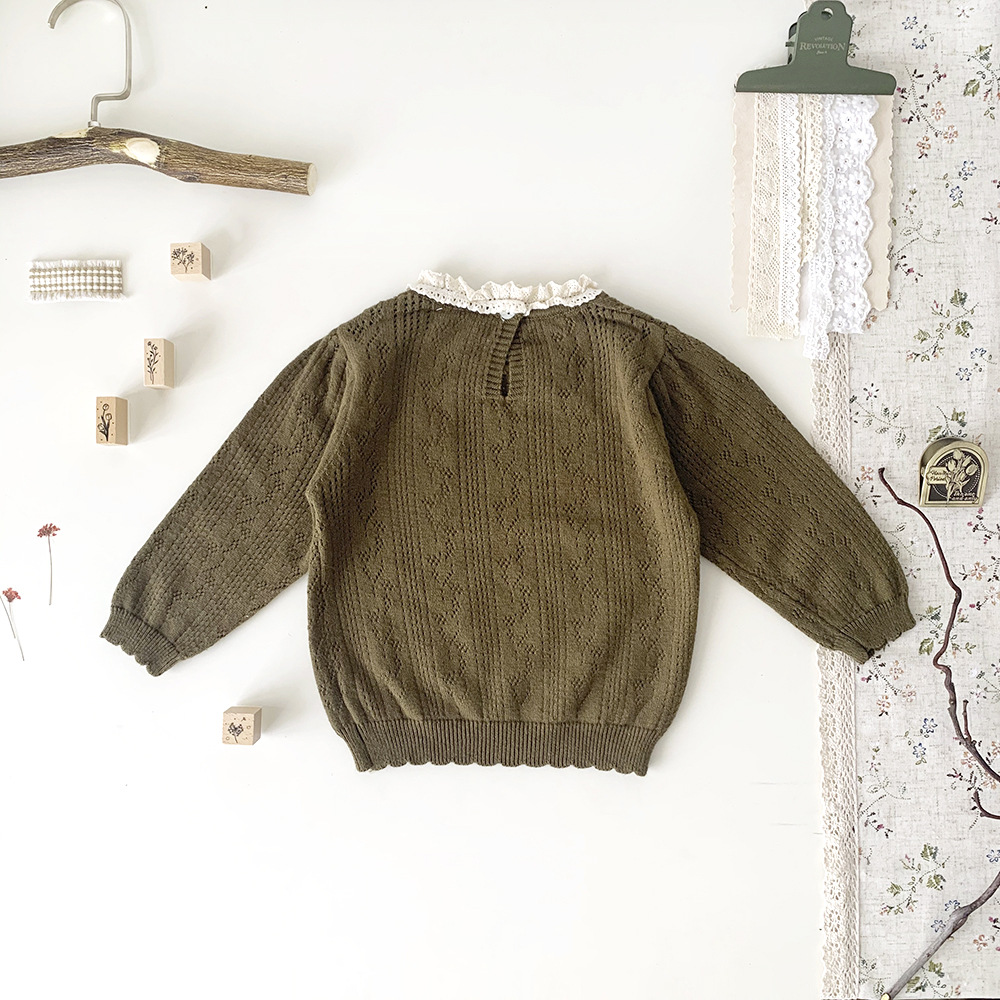 Baby Toddler Girl Lace Collar Sweater