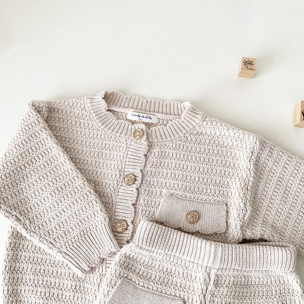 Baby Toddler Girl Cardigan and Skirt Knitting Set