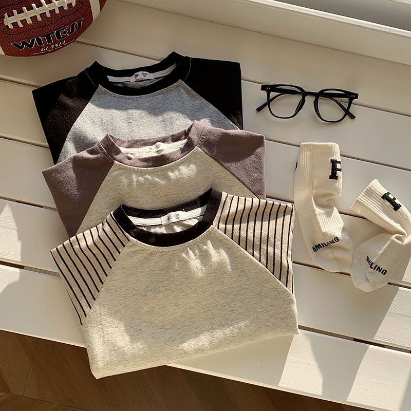 Kids Contrast Color Raglan Base Layer T-Shirt