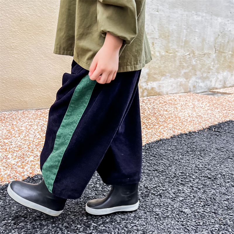 Kid Boy Contrast Corduroy Pants