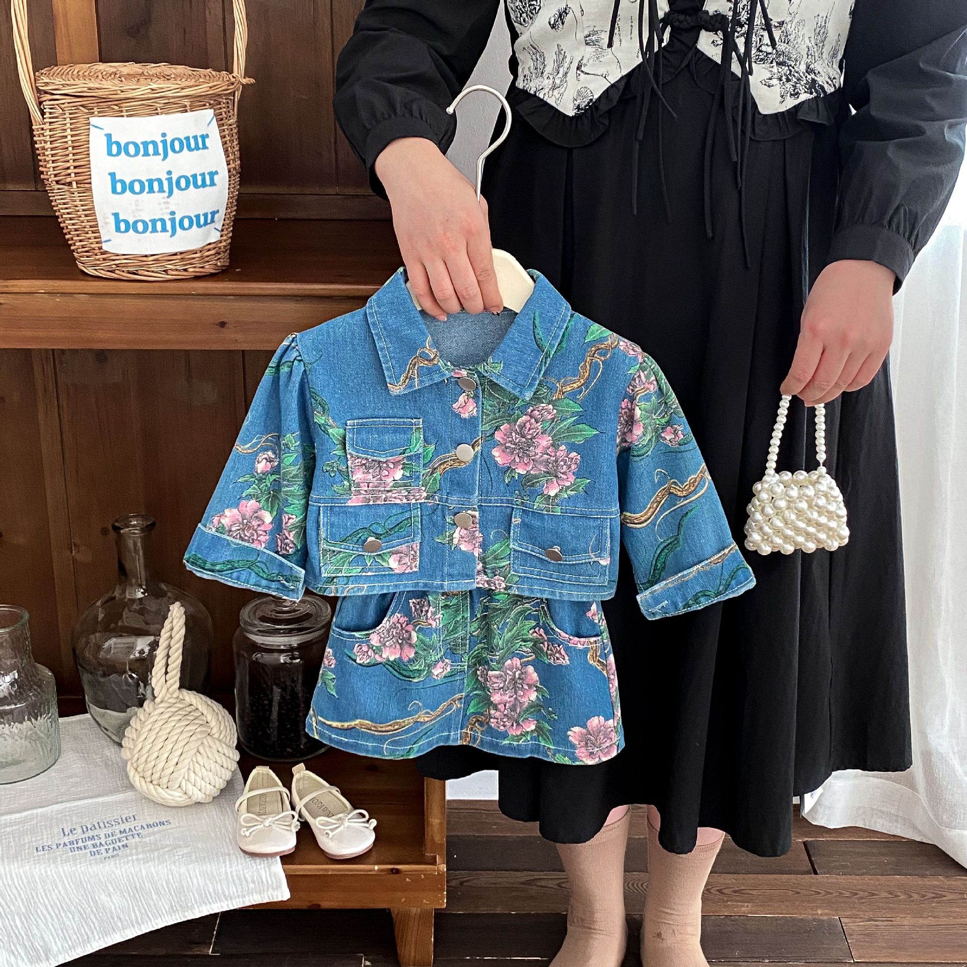 [Copy]2-Piece Baby Kid Girls Denim Half Skirt Dress Set