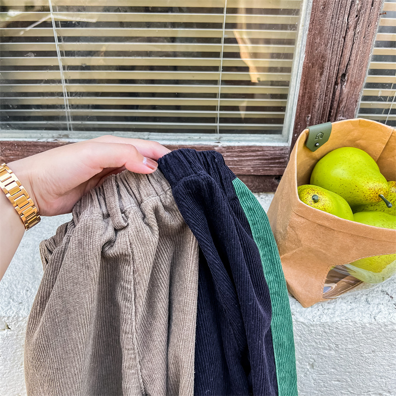 Kid Boy Contrast Corduroy Pants
