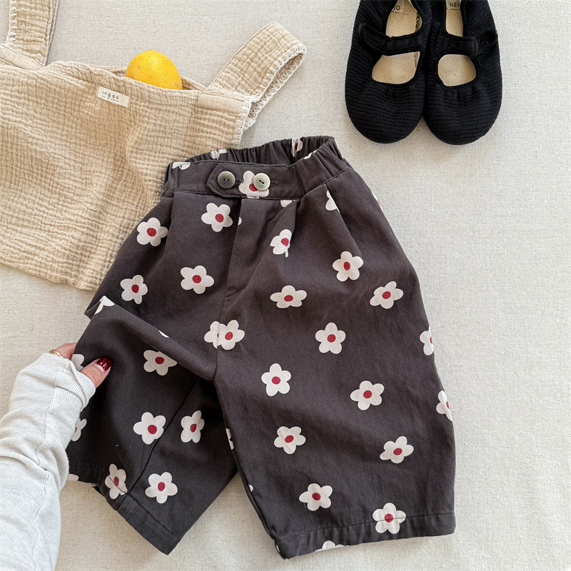 Toddler Girl Flowers Loose Pants