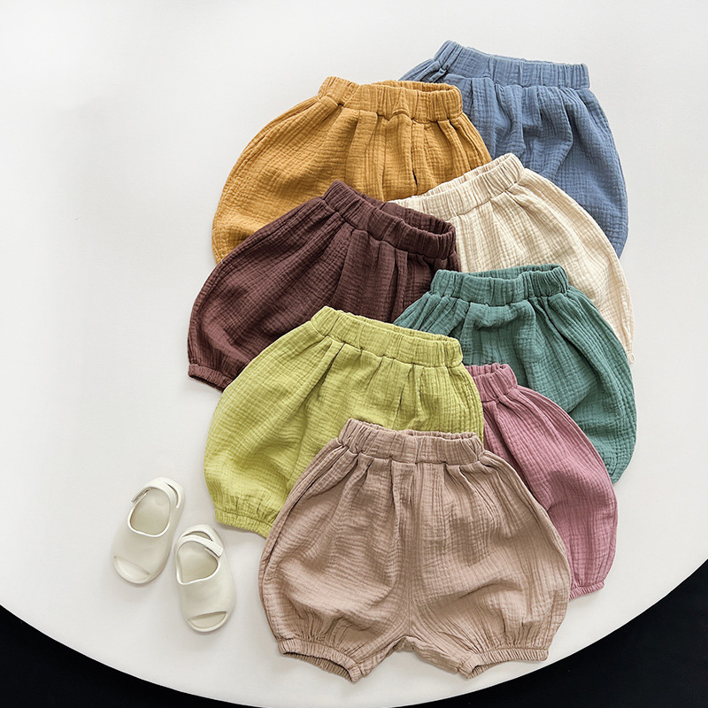 [Copy]Toddler Vintage Dots Linen Apricot Shorts