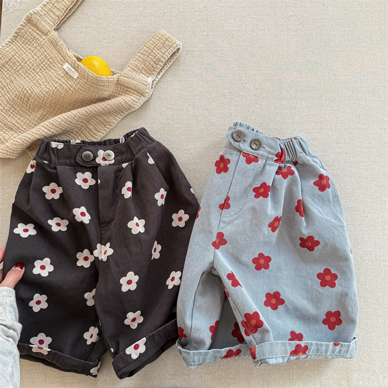 Toddler Girl Flowers Loose Pants
