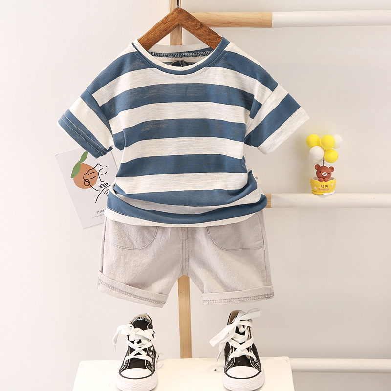 Baby Kid 2-Piece Stripe T-shirt and Short Set