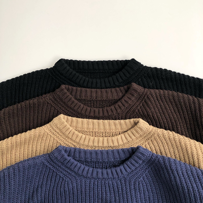 Toddler Solid Color Crew Neck Sweater