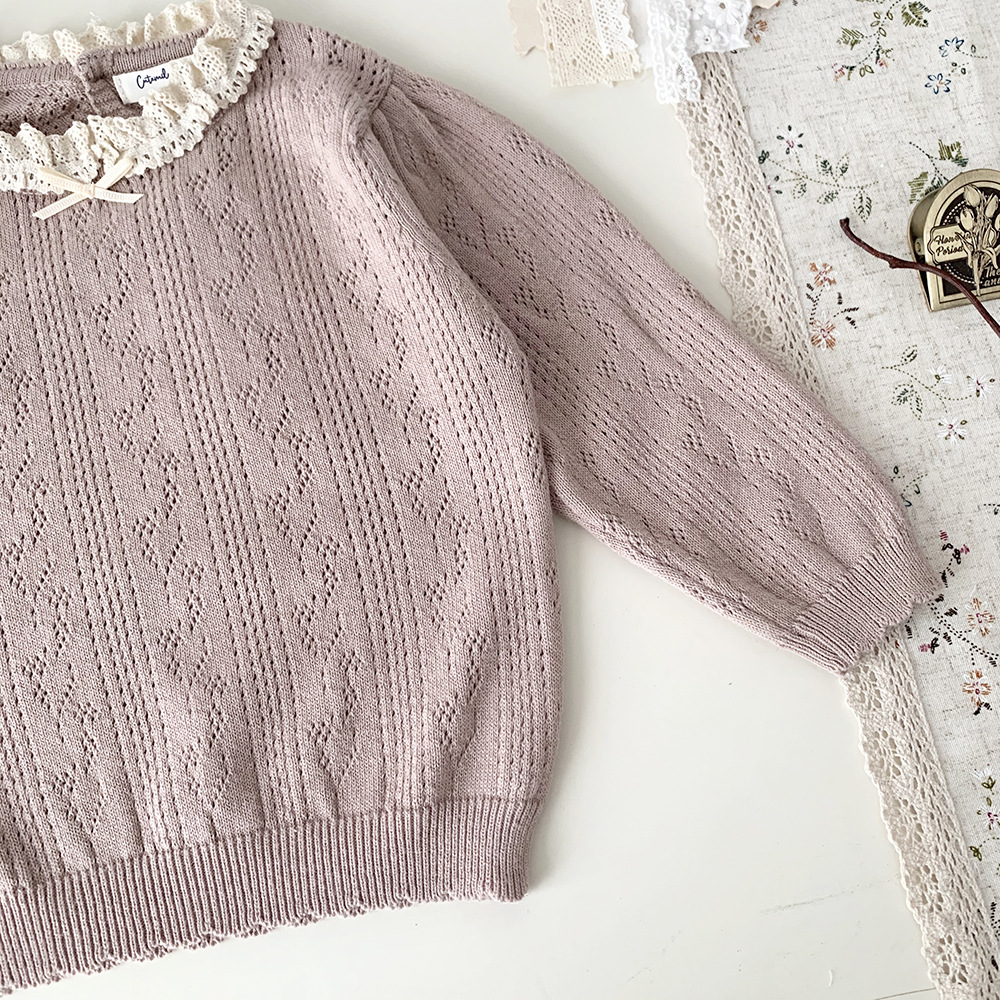 Baby Toddler Girl Lace Collar Sweater