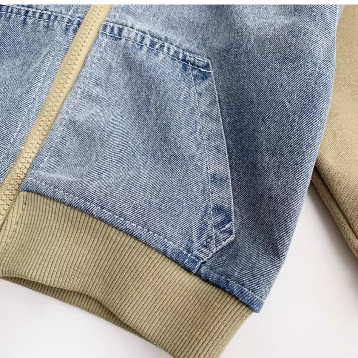 Toddler Paneled Hooded Denim Jacket