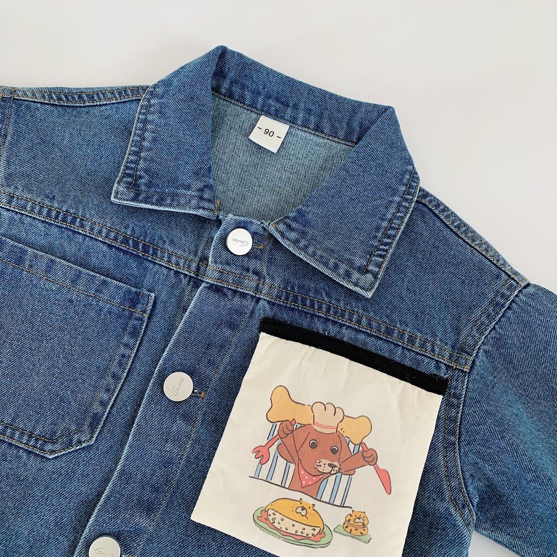 Toddler Dog Patchwork Denim Jacket 