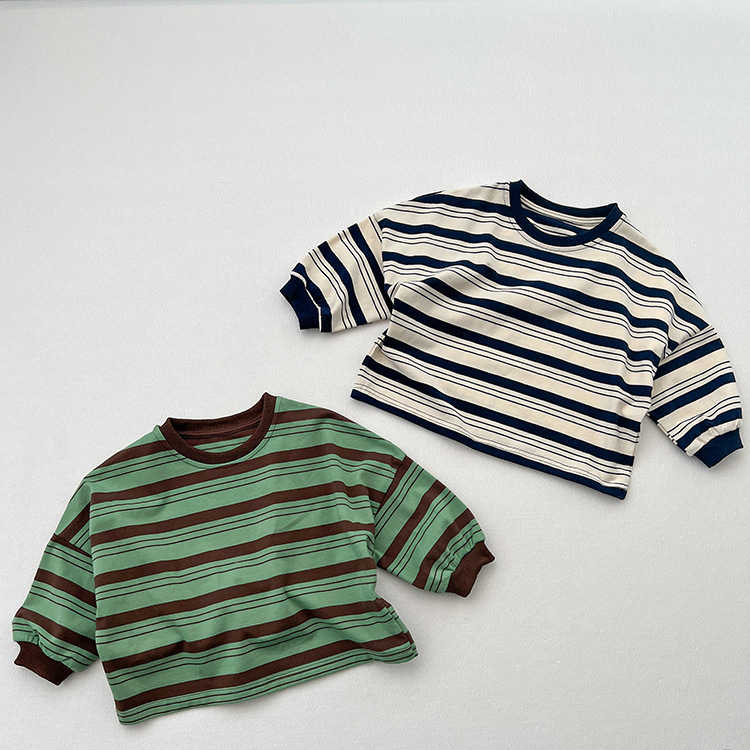 Toddler Boy Contrasting Stripe Sweatshirt