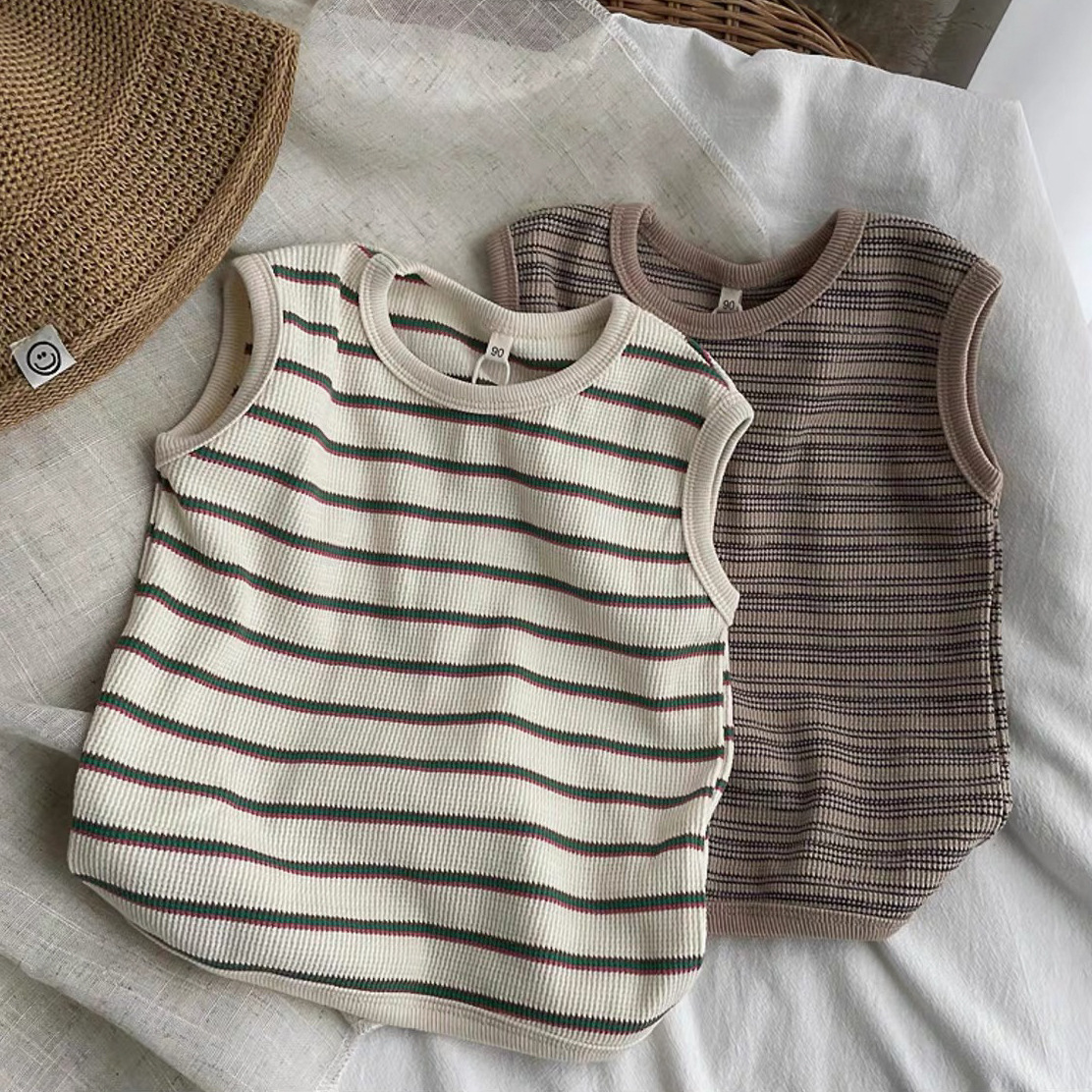 Body Toddler Solid Color Stripe Tank Top