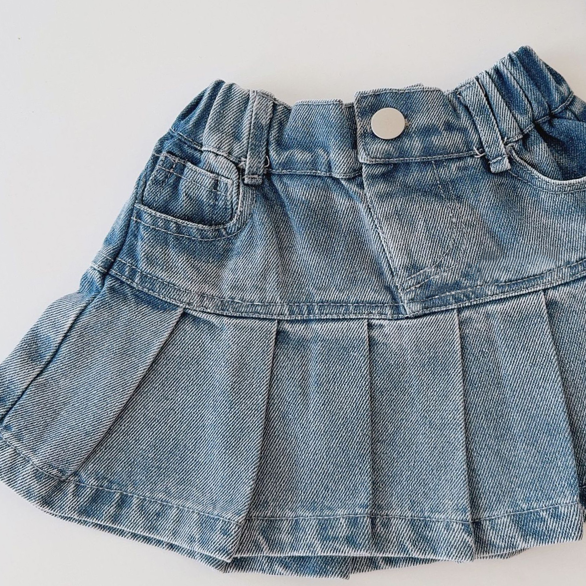 Kid Washed Denim Blue Skirt