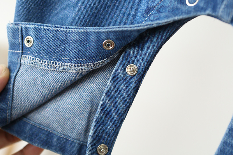 Baby Casual Solid Color Denim Overalls