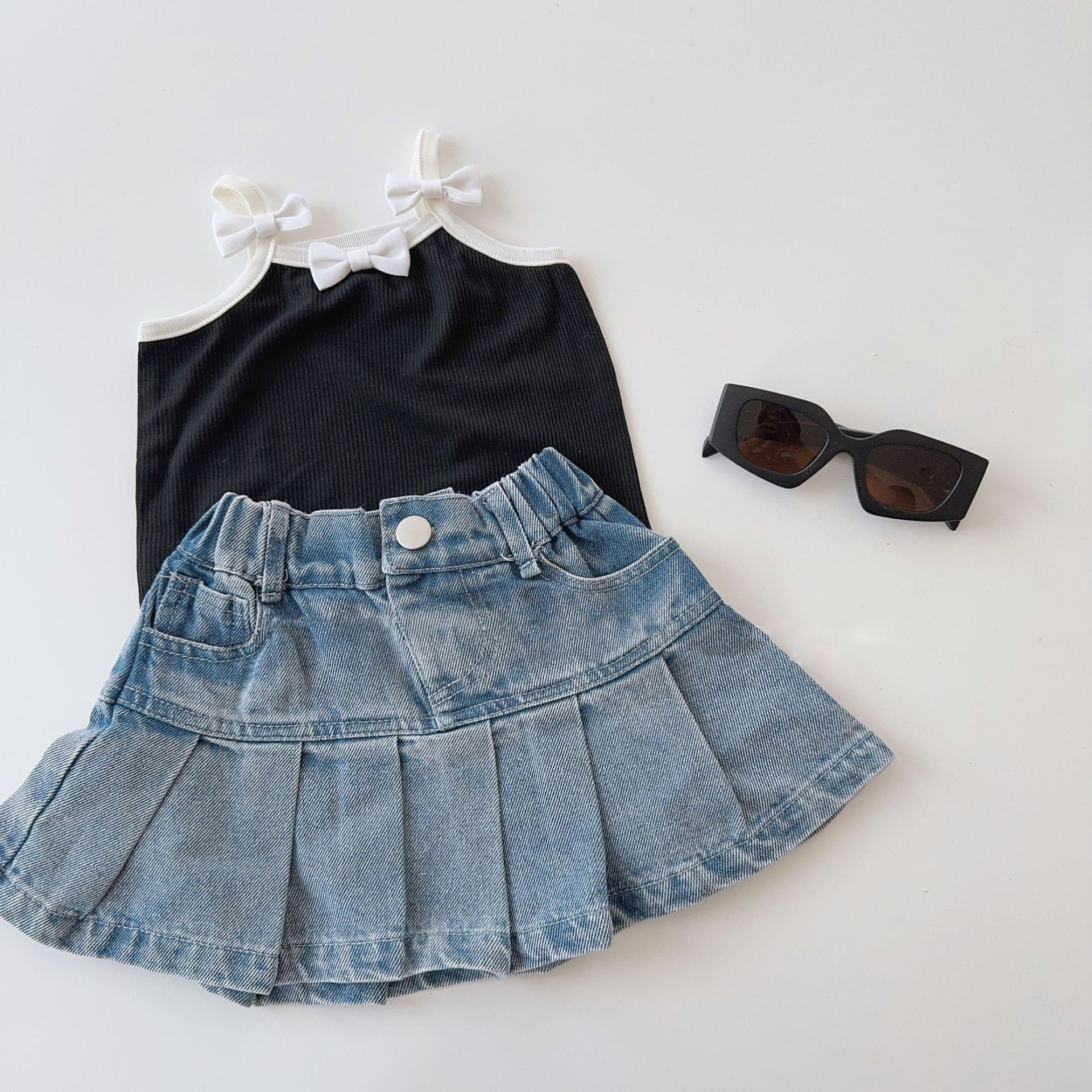 Kid Washed Denim Blue Skirt