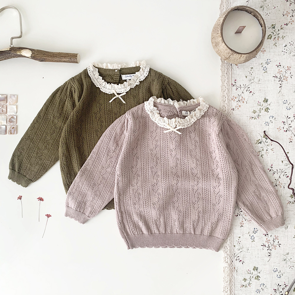 Baby Toddler Girl Lace Collar Sweater