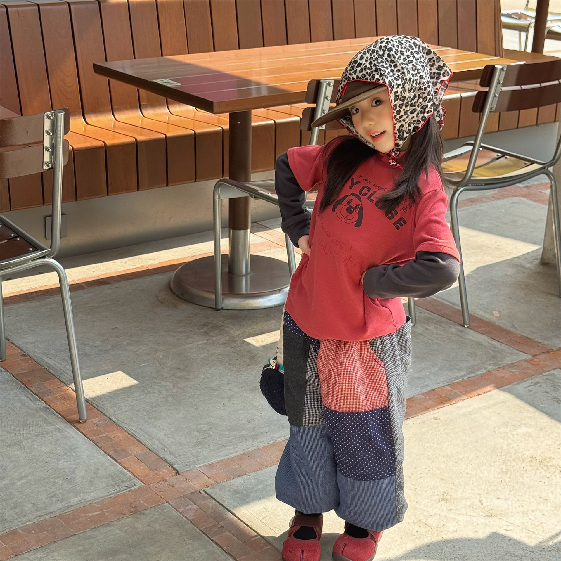 Kids Warm Patchwork Casual Pants