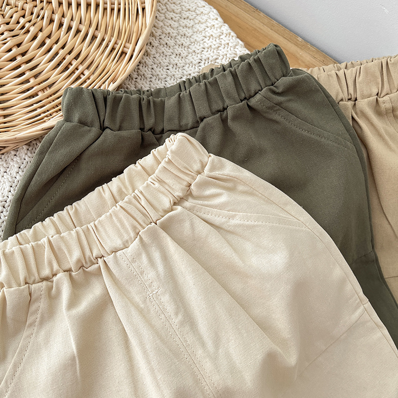 Baby Boy Solid Color Worker Loose Pants