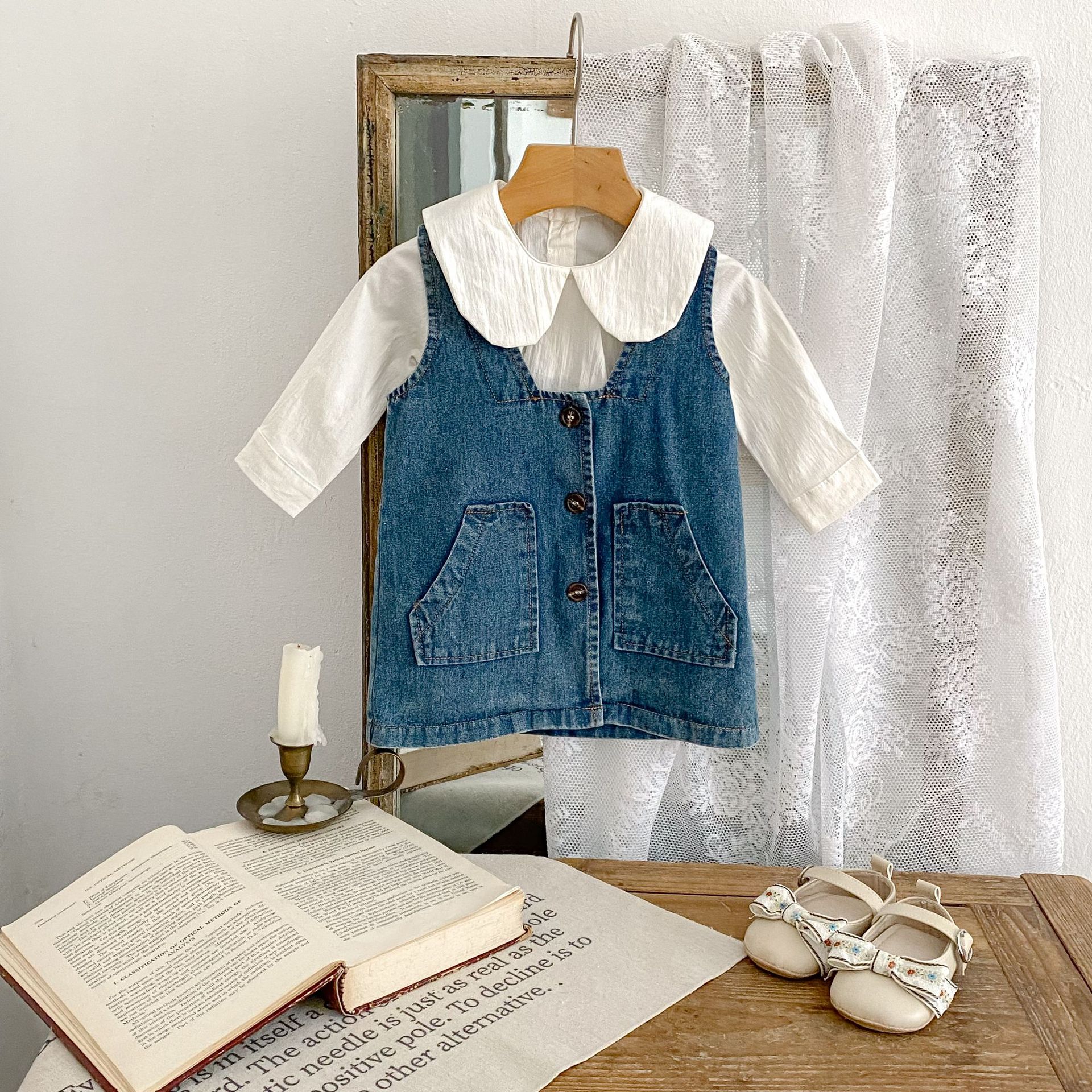 Baby Girl Denim Double Pocket Dress
