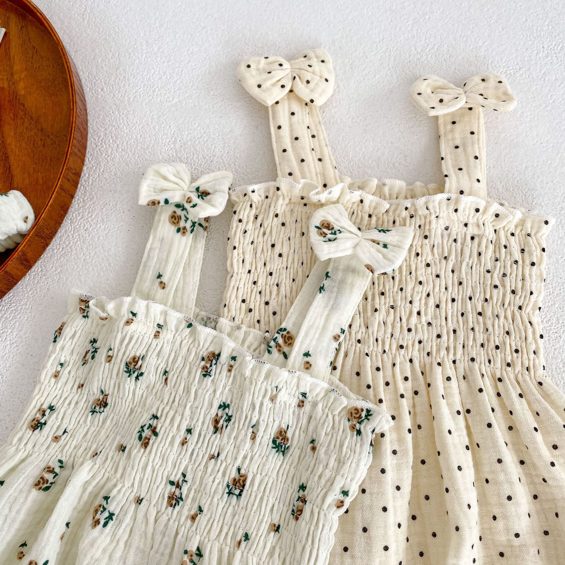 Baby Girl Polka Dot and Floral Patterns Bodysuit with Headband