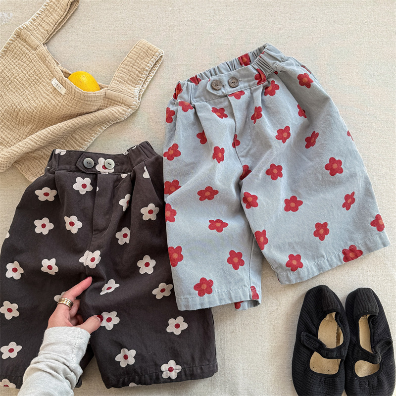 Toddler Girl Flowers Loose Pants