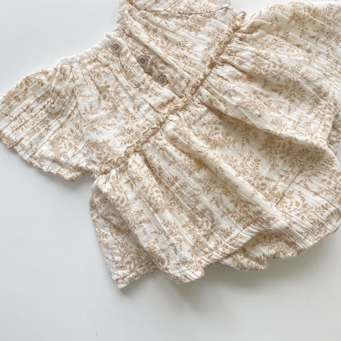 Baby Floral Skirted Beige Bodysuit