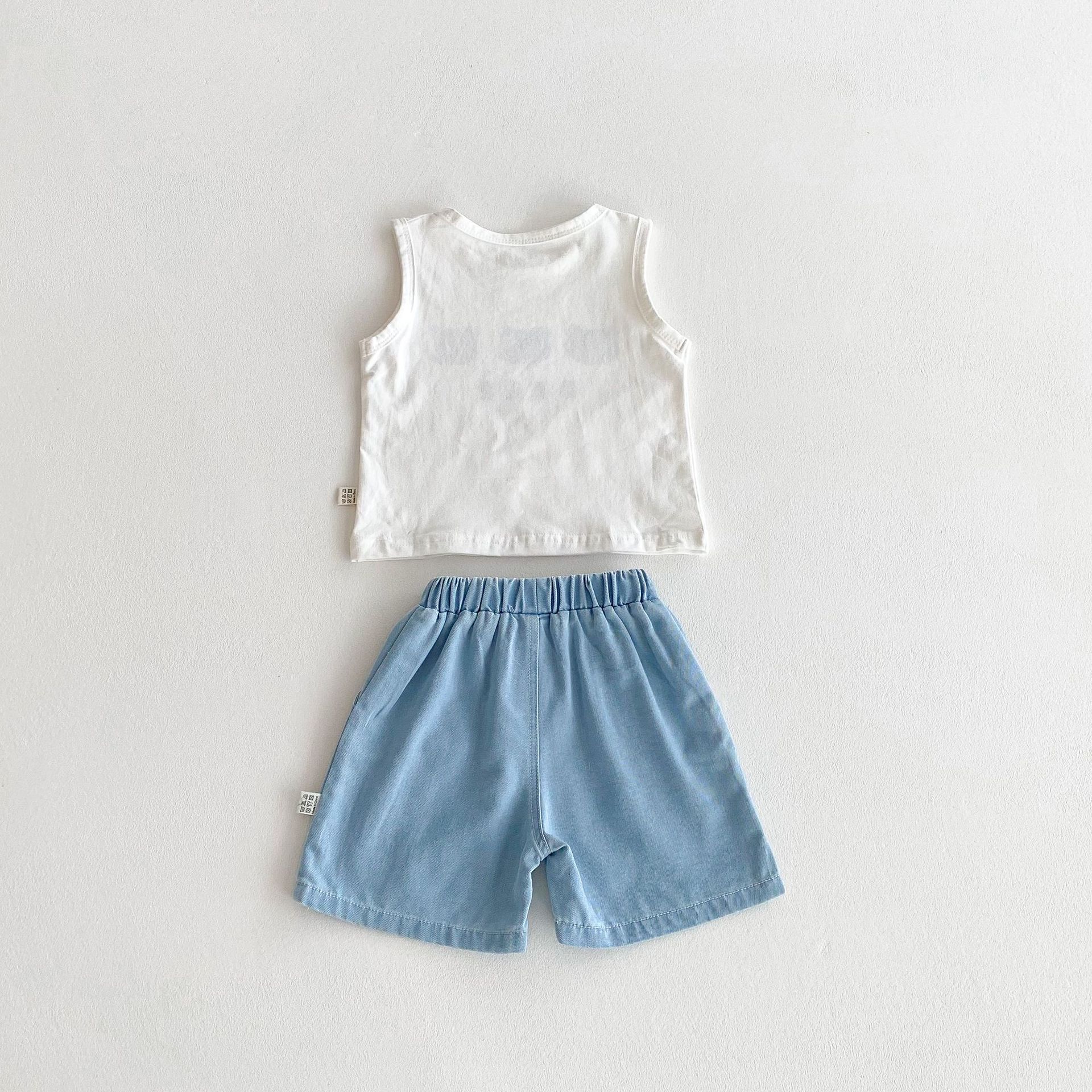 Baby 2-Piece Simple Waffle Sweatsuit Set