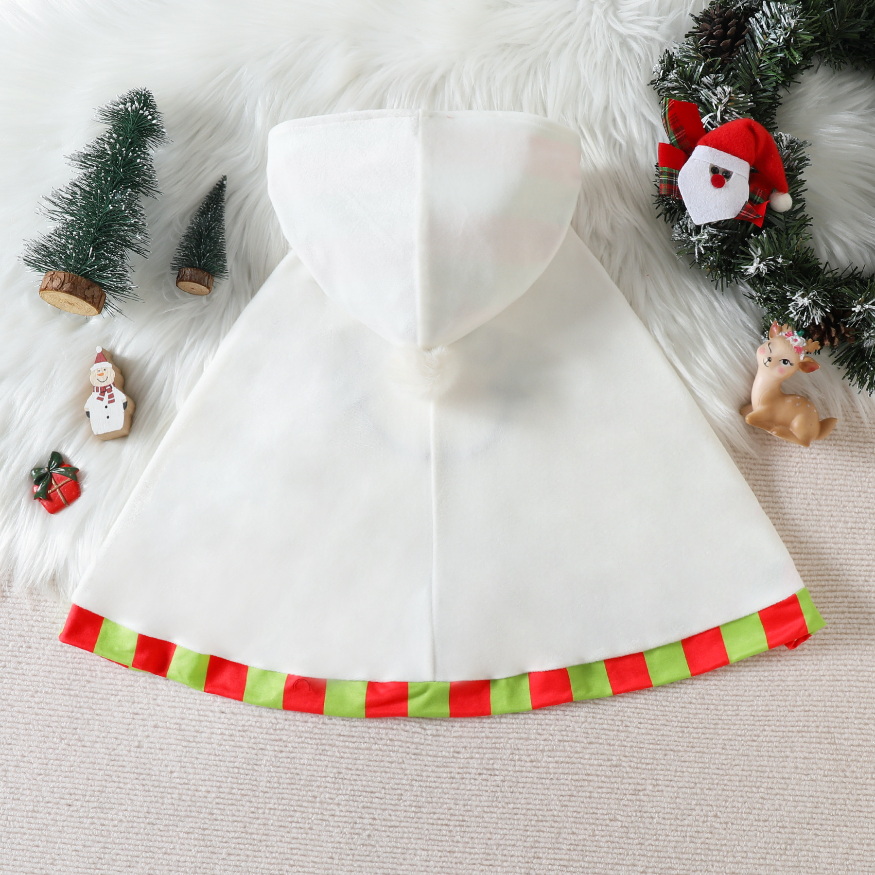 Toddler Boys Girls Christmas Santa  Snowman Hooded Cape 