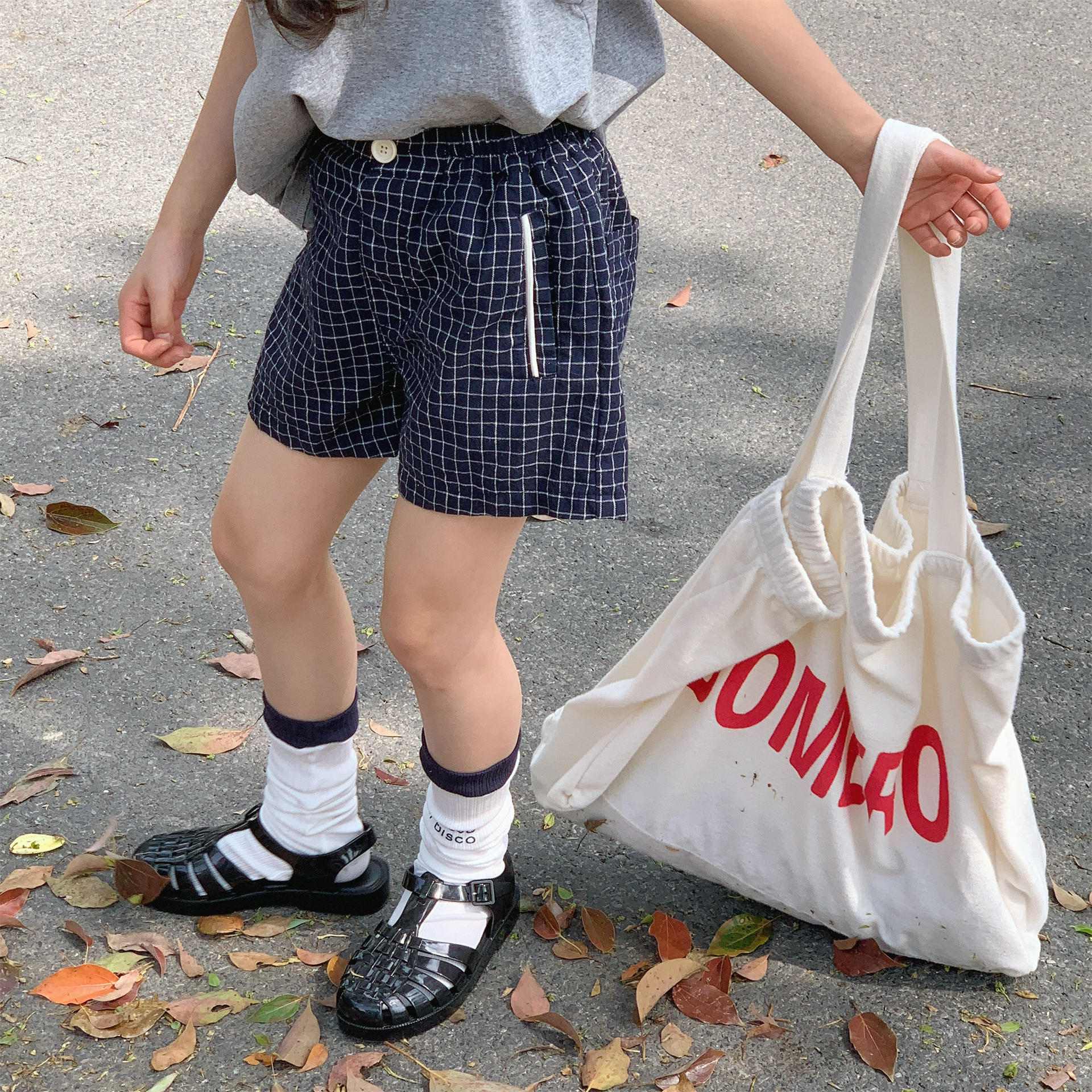 Toddler Casual Contrast Check Shorts