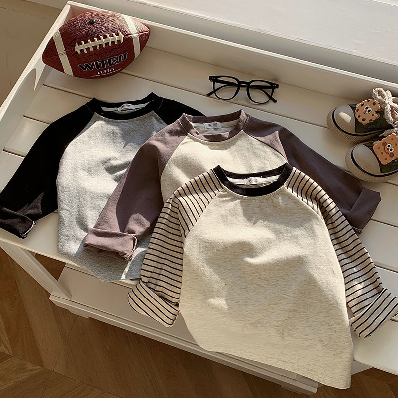 Kids Contrast Color Raglan Base Layer T-Shirt