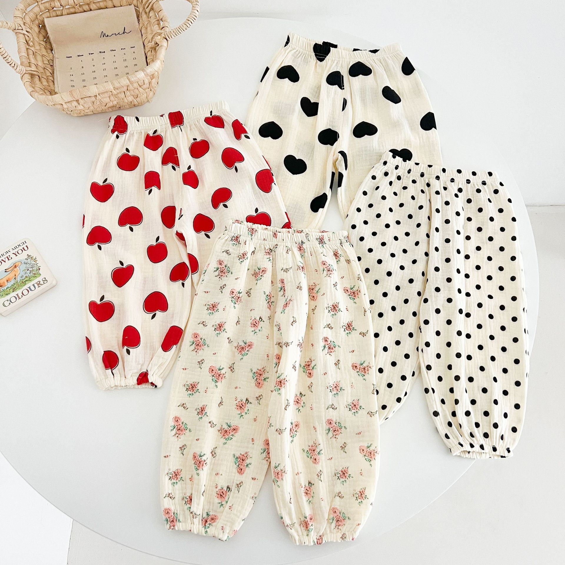 Toddler Apple Dots Florals Pants