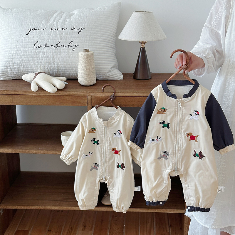 Baby Embroidered dog windproof crawling Romper