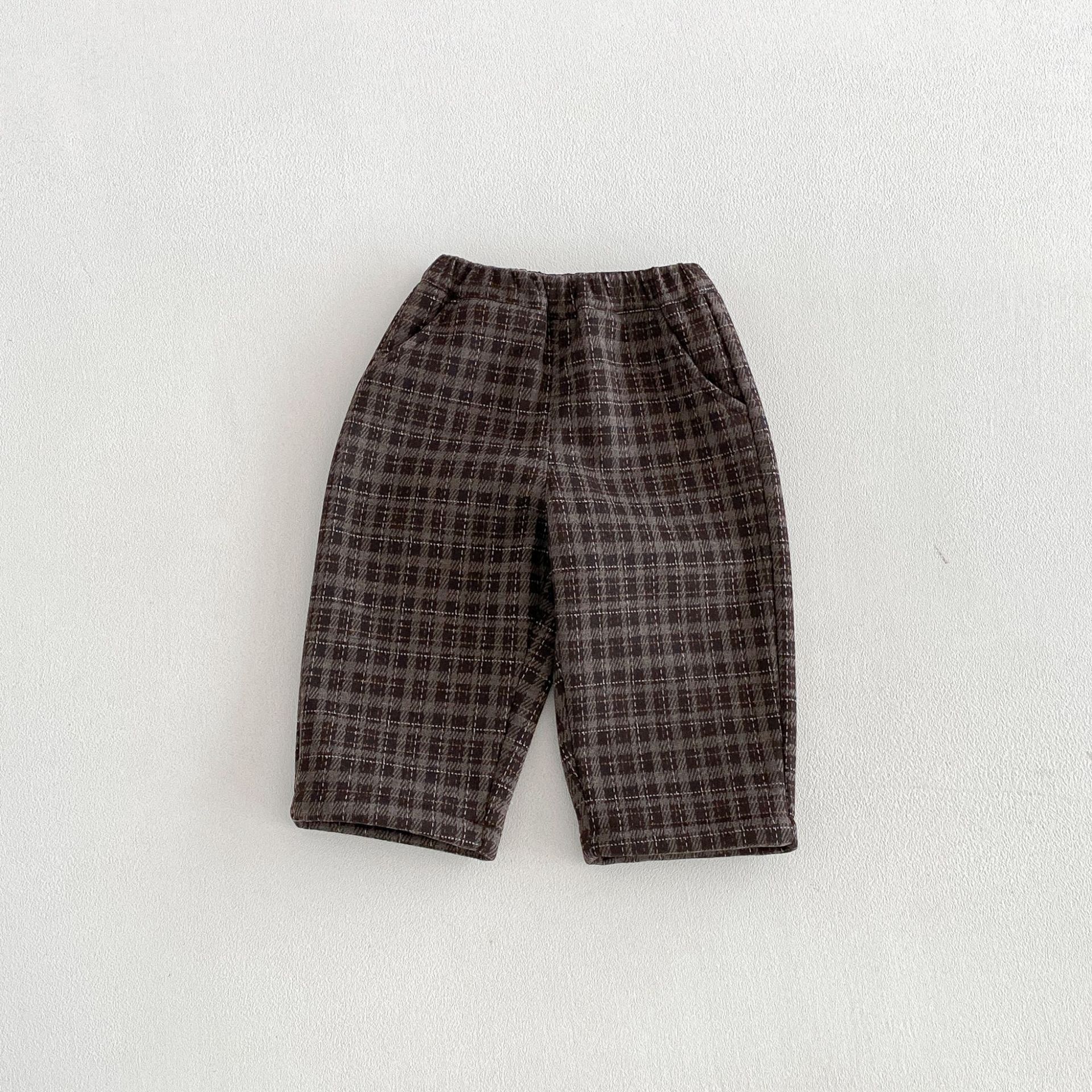 Toddler & Kids Vintage Plaid Pants Loose Pants