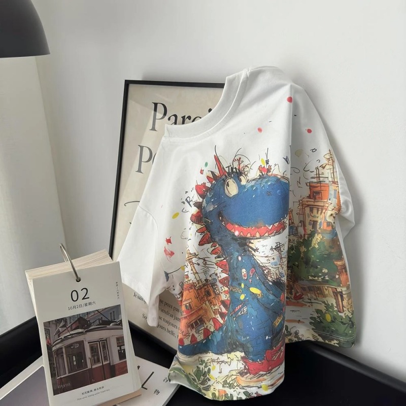 Boy Dinosaur Doodle Pattern T-shirt