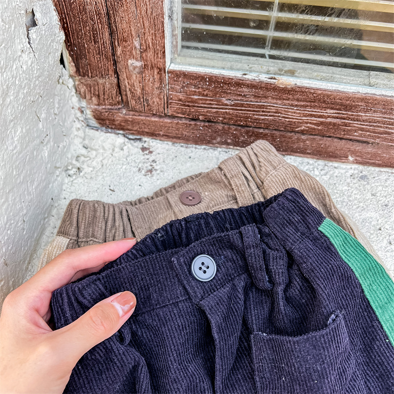 Kid Boy Contrast Corduroy Pants