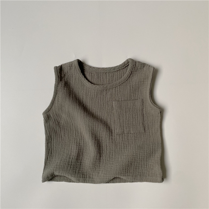 Toddler Solid Color Gauze Tank Top