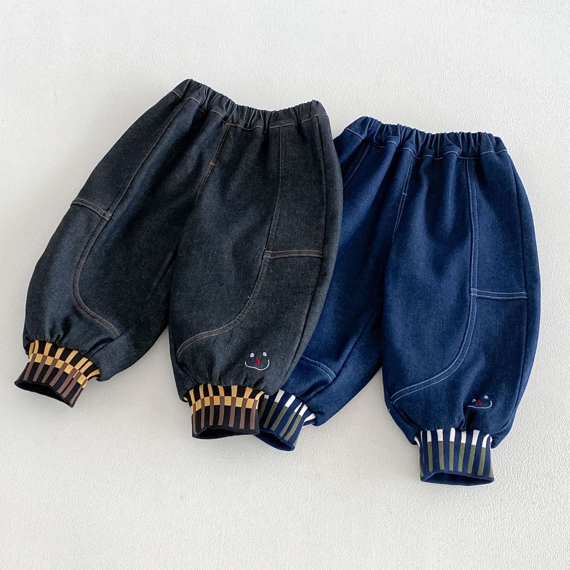 Baby & Kids Denim Smiley Face Pants