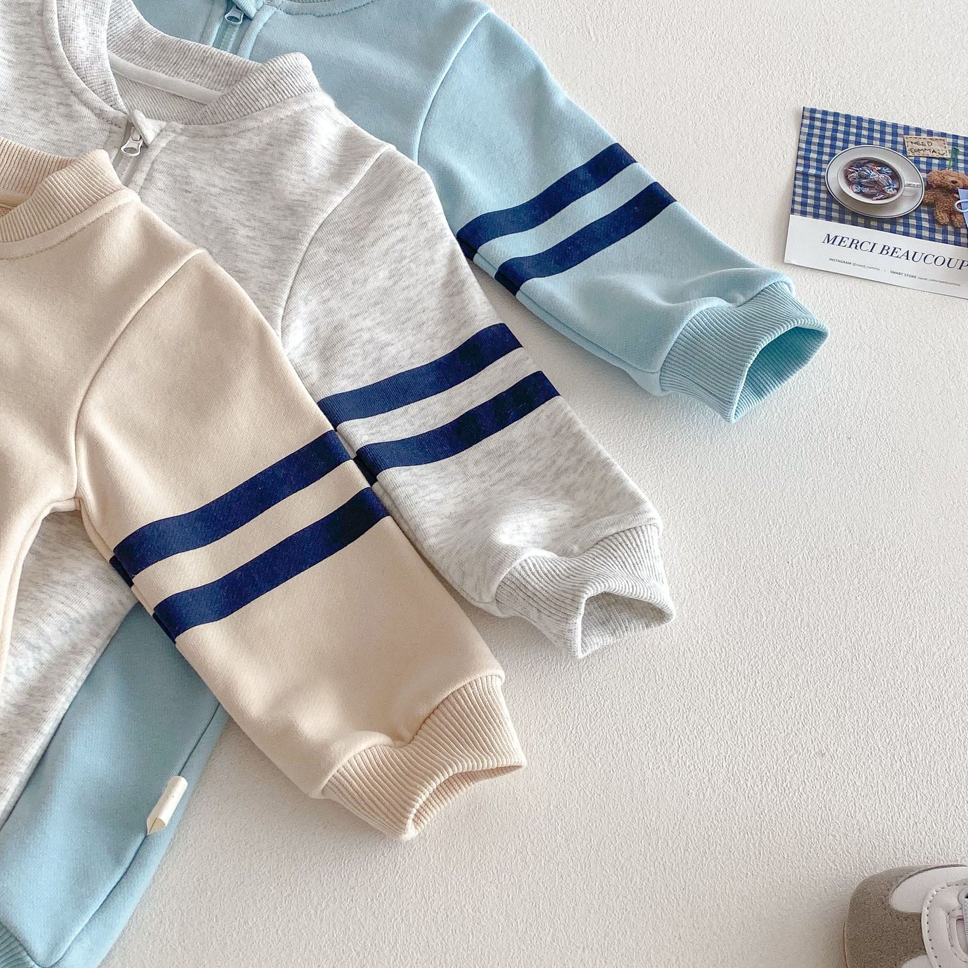 Baby Baseball Collar Jumpsuit