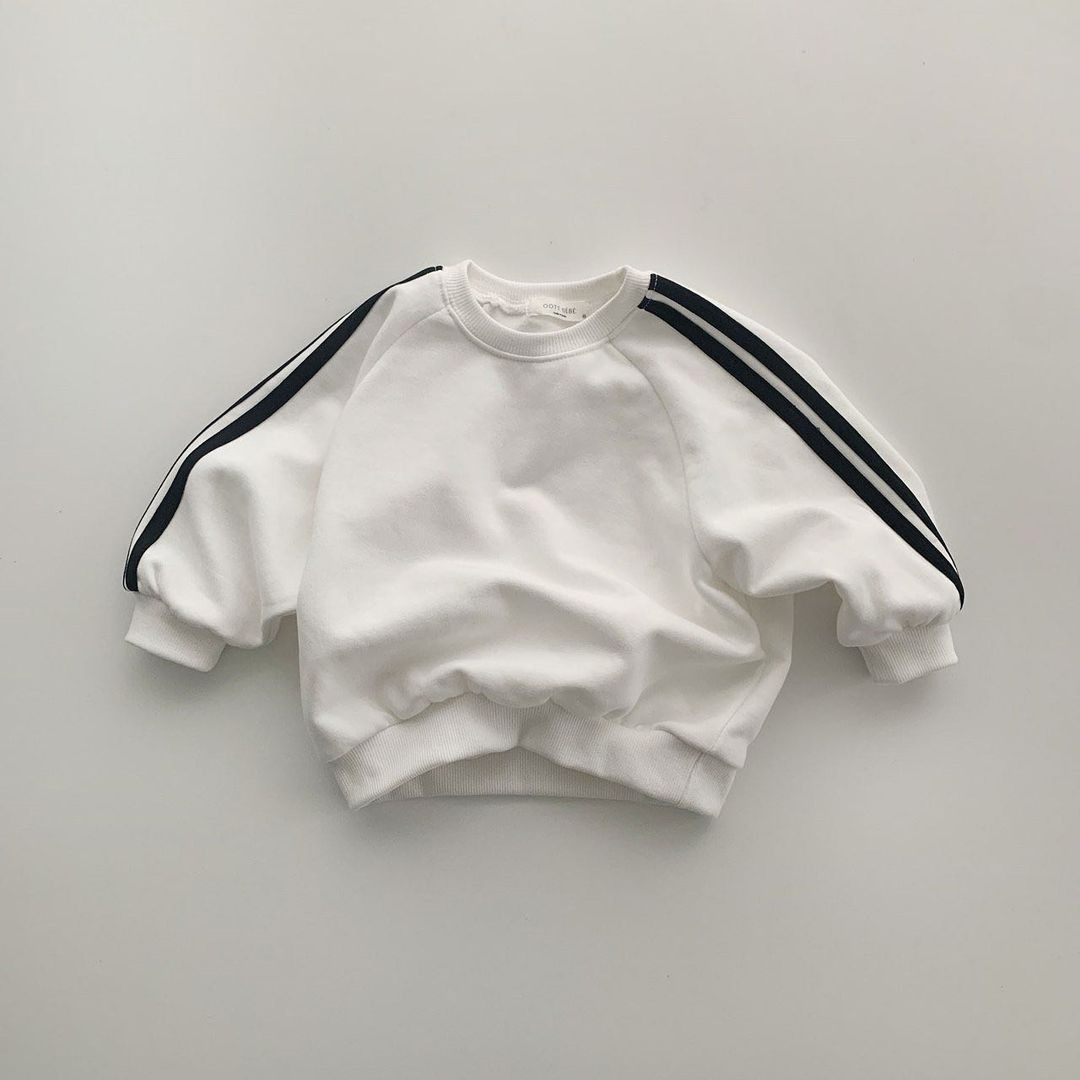 Baby Toddler Solid Color Ribbon Sweatshirt Set
