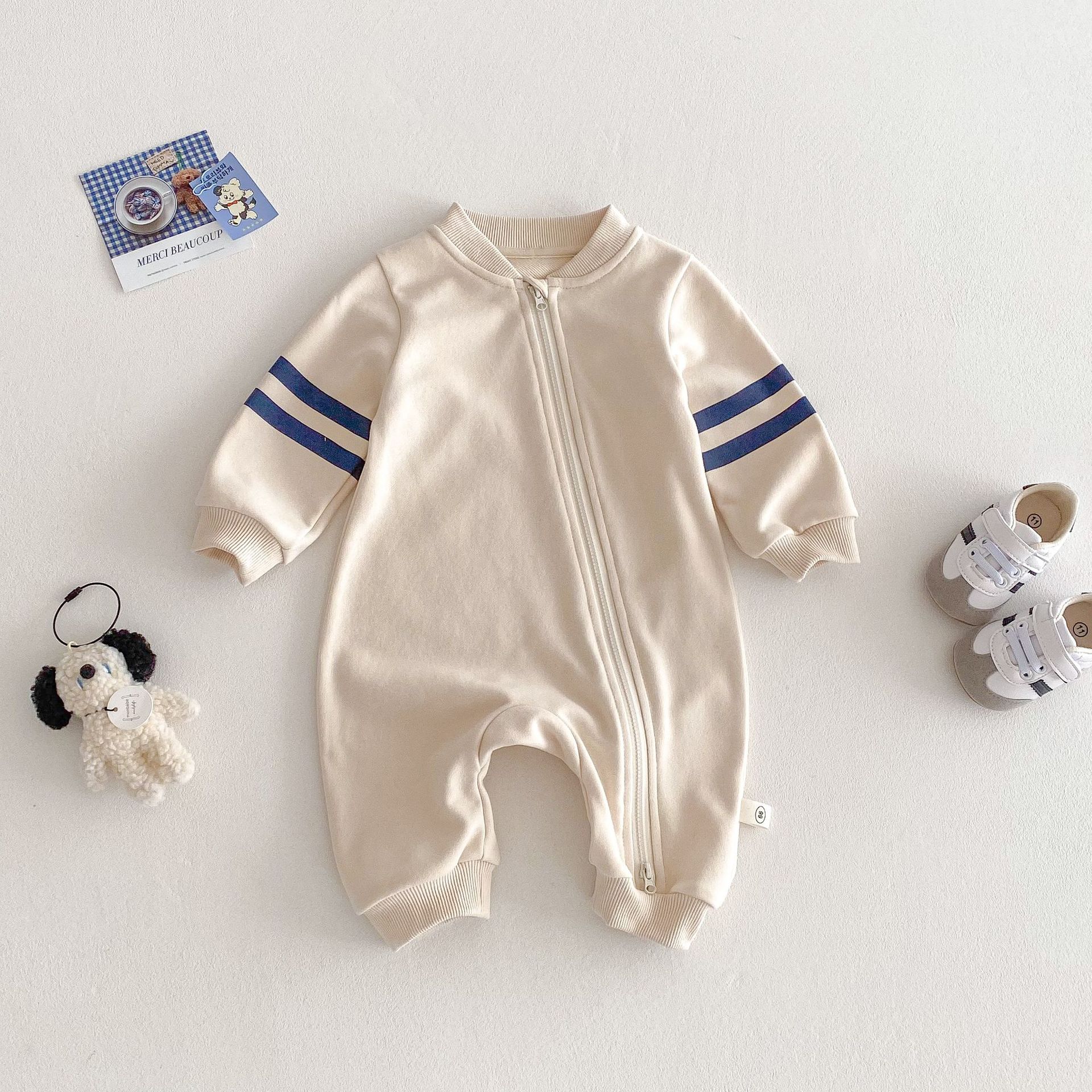 Baby Baseball Collar Jumpsuit