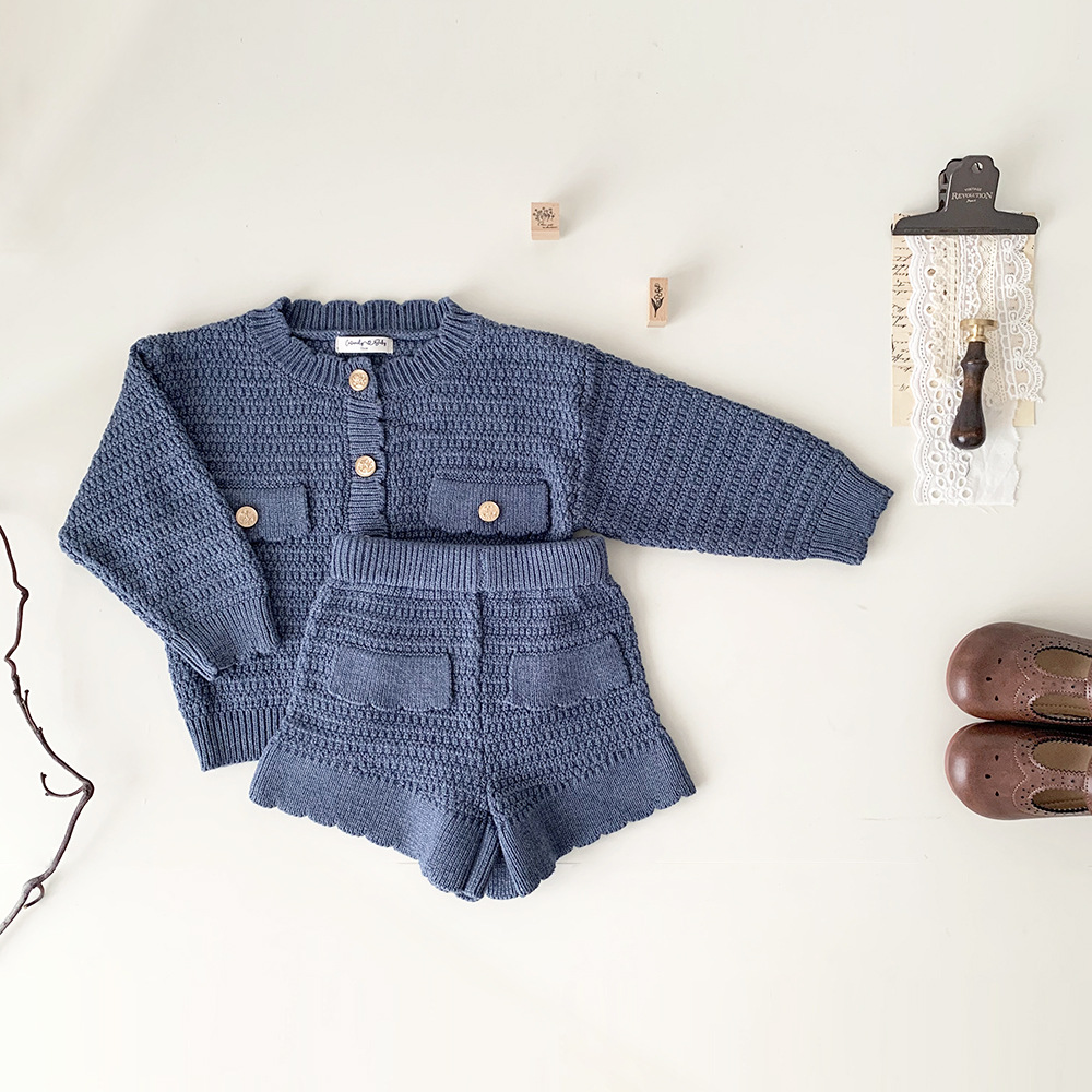 Baby Toddler Girl Cardigan and Skirt Knitting Set